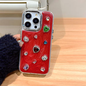 Thời Trang Sang Trọng Bow Red Keo Long Lanh Thạch TPU Của Phụ Nữ Hàn Quốc Phong Cách Điện Thoại Trường Hợp Iphone Cho 16 Pro Max 15 Pro 14 13 12 - Product Image 4