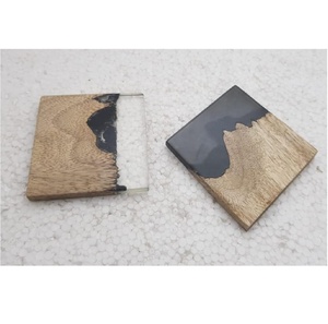 New Crackle <b>Wooden</b> <b>Mats</b> & Pads / Coaster Set Gift Custom Logo Packing Design <b>Table</b> Decoration Accessories - Product Image 1