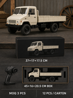 Camion de transport militaire RC WPL 1:16 2,4 GHz 6 roues motrices avec remorque métallique, télécommande électrique, portée de 30 à 50 m
