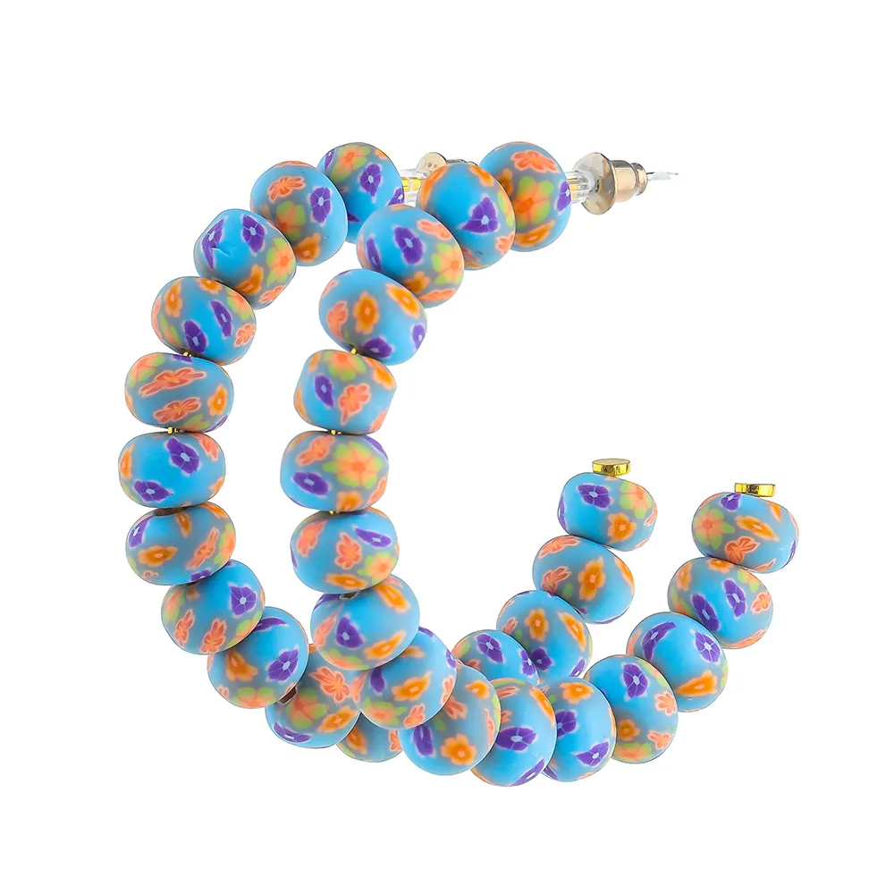 TTT Jewelry Fashion indossando bellissimi orecchini colorati moda perline di argilla stampate orecchino Heishi per donna