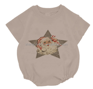 High Quality <strong>Teen</strong> Children's Clothing Boys and Girls OMG Santa Printed Romper Kids White Bubble <strong>Onesie</strong> - Product Image 5