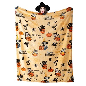Vente Flash : Plaid Polaire 100% Polyester à Motif de Personnage de Dessin Animé Joyeux, <span class=keywords><strong>Utilisation</strong></span> Toutes Saisons, Cadeau d'Halloween pour Enfants, Tissé et Portable - Product Image 5