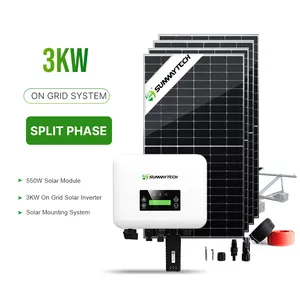 Sistema solar fotovoltaico conectado a la red Sunway 3kw en sistemas de energía solar de red para energía doméstica con precio de fábrica