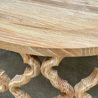 Table basse Hoolnn HL230 de style vintage français, artisanale, écologique, durable, en bois d'orme recyclé, personnalisable, pour salon
