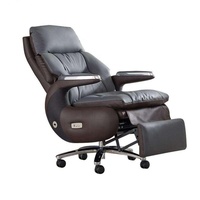 Fauteuil de bureau exécutif ergonomique en cuir blanc de luxe, confortable, inclinable et pivotant, idéal pour PDG, managers et usage domestique