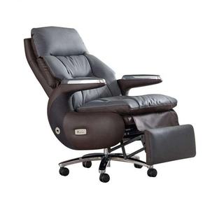 Fauteuil de <span class=keywords><strong>bureau</strong></span> exécutif ergonomique en cuir blanc de luxe, confortable, inclinable et pivotant, idéal pour PDG, managers et usage domestique - Product Image 6