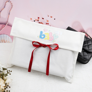 Super Soft Corduroy <b>Envelope</b> Travel Underwear Shirt Packaging Dust Bag Customized <b>Color</b> Corduroy Cosmetic Handbag <b>Envelope</b> Bags - Product Image 5