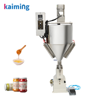 Machine de remplissage semi-automatique A03 avec trémie chauffante et fonction d'agitation pour pâtes, liquides, eau, sirops chauds, thé au lait et rouges à lèvres