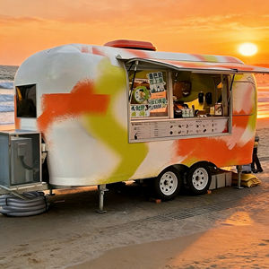 Carrito de Comida Móvil de 4 Ruedas con Marco de Acero Inoxidable en Degradado Naranja y Blanco, Gráficos Personalizados, Garantía de 2 Años para Festivales de Música y Venta de Aperitivos - Product Image 5