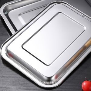 Plateau carré en acier inoxydable 304 épaissi casserole <span class=keywords><strong>de</strong></span> <span class=keywords><strong>cuisson</strong></span> profonde rectangulaire servant BBQ congélateur casserole pour cuisine Restaurant fête - Product Image 4