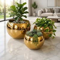 Pot Bunga Vas Stainless Steel Mewah Grosir Kustom untuk Tanaman Bunga Dekorasi Rumah