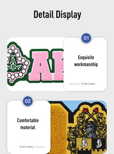 パーカー用のすべてのレッドシェニールKAYダイヤモンドアイアンオンパッチ1911年刺繍された別々の文字セットKアルファアイアンオンパッチ - Product Image 5