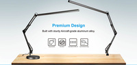 Bras pivotant de lecture Flexible réglable en usine, lampe de Salon de Table à ongles LED avec Base lourde