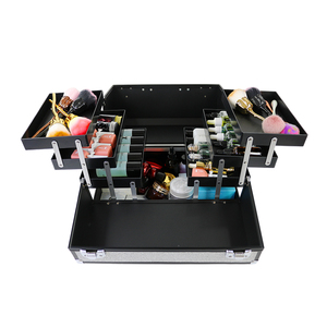 Trousse de Maquillage Professionnelle Grande Pliable avec Plateau Extensible Scintillant, Résistante à l'Eau, Idéale pour les Maquilleurs Mobiles - Product Image 5