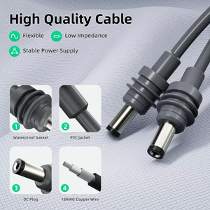 Cable de Alimentación Starlink Mini DC, Cable de Extensión Macho a Macho, OD5.0, 18AWG, Cobre Estañado, Impermeable, 5.5x2.1mm, 20V, 5A - Product Image 4