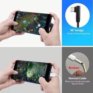 High Speed Nylon 60W 3A Type C <b>Cable</b> Fast Charging 90 Degree Angle Charging <b>Cable</b> USB C to USB C Data <b>Cable</b> For Phone 15 16 - Product Image 4