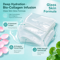 Masque facial en hydrogel au collagène bio avec logo personnalisé, masque peel-off deux heures, hydratation intense, affinage des pores, éclaircissant, anti-âge, 4 pièces
