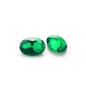 批发宽松绿色宝石价格梨椭圆形8x6mm合成翡翠纳米宝石