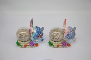 Tùy Chỉnh Tự Làm Trang Chủ Trang Trí Hải Lý Thuyền Thuyền Bánh Xe Cá Heo Bức Tượng Nước Globe Lưu Niệm Nhựa Tự Nhiên Seashell Cát Globe - Product Image 3