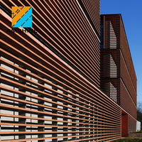 Lames verticales ovales en aluminium de qualité supérieure pour la décoration de murs-rideaux, protection solaire fixe