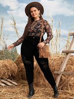 Nouveau Jean Skinny Noir Délavé Taille Haute Extensible pour Femmes Rondes 2026 – Coupe Ample Décontractée en Denim Déchiré