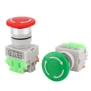 Bouton poussoir rouge champignon 22 mm LAY37, bouton d'arrêt d'urgence à verrouillage automatique - Product Image 3