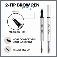 Crayon à sourcils 2-en-1 et gel fixateur transparent pour sourcils, gel coiffant pour sourcils, crayon à sourcils, marque privée