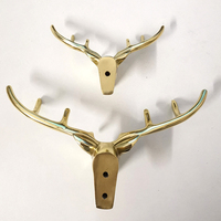 Poignée de meuble en laiton forgé en forme de tête de cerf pour hôtels, villas, appartements – Quincaillerie décorative élégante et créative