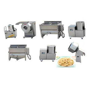 Garis Produksi kentang goreng beku chip kentang semi otomatis membuat mesin penggorengan kerupuk manis