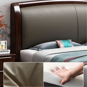 Solid Wood Bed 1.8m Rosewood Storage King Size Modern Minimalist Master Bedroom Upholstered Bed - Product Image 4