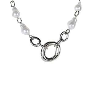 Collier de perles en acier inoxydable 316L avec placage or PVD, design de chaîne à maillons durable et résistant - Product Image 1