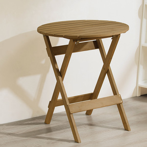 <b>Foldable</b> solid wood <b>tables</b> and <b>chairs</b>, small <b>foldable</b> round <b>tables</b>, portable <b>dining</b> <b>tables</b> for night markets and street stalls, - Product Image 3