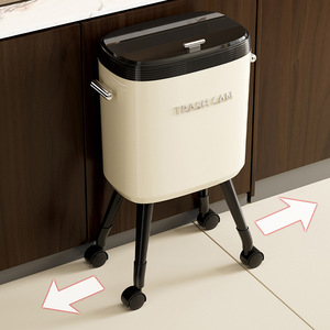 Trash Can Cylindrical Large Capacity Portable With Lid For Kitchen Living Room Indoor Use - Product Image 5