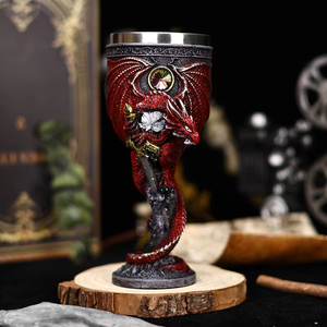 Nuevo Copa <span class=keywords><strong>de</strong></span> <span class=keywords><strong>Vino</strong></span> <span class=keywords><strong>de</strong></span> Acero Inoxidable <span class=keywords><strong>de</strong></span> 180 ml con Diseño <span class=keywords><strong>de</strong></span> Calavera <span class=keywords><strong>de</strong></span> Demonio en Relieve 3D, Modelo MBA31, Hecho a Mano, para Fiestas - Product Image 6