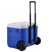 Glacière pour vin et glace en plastique, pour le camping, à la mode, avec roue et chariot, boîte de poitrine