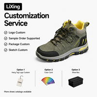 Nouvelles Bottes de Randonnée Montantes Légères pour Femmes 2026, Chaussures d'Extérieur à Plateforme Vert Armée + Jaune Patchwork, Trekking Automne/Printemps