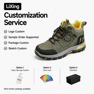2026 New Women's Light Weight High Top Hiking Boots Platform Outdoor Shoes <strong>Army</strong> Green + Yellow Patchwork Trekking Autumn/Spring - Product Image 1