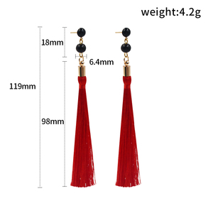 Boucles d'oreilles pendantes <span class=keywords><strong>Anime</strong></span> Virtual YouTuber Vox Akuma Red Tassel Nijisanji EN Luxiem Cosplay - Product Image 6