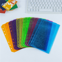 Pochettes de classement en PVC durables multicolores à 6 trous, intercalaires translucides scintillants pour carnets, agendas et organiseurs de documents de bureau