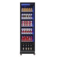 Réfrigérateur-Congélateur Commercial pour Boissons Énergétiques, Vitrine Verticale à Porte Vitrée pour Bars/Restaurants et Hôtels