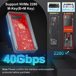 铝合金外部USB4对接40Gbps M2 NVMe雷电外壳兼容雷电<span class=keywords><strong>3</strong></span>/4，USB4/<span class=keywords><strong>3</strong></span>.<span class=keywords><strong>2</strong></span>/<span class=keywords><strong>3</strong></span>.1/<span class=keywords><strong>3</strong></span>.0/<span class=keywords><strong>2</strong></span>.0 - Product Image 2