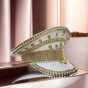 Sequined kim cương lễ hội Mũ Rhinestone Đội trưởng mũ cho Mardi Gras New orleans đốt người đàn ông lễ hội Giáng sinh phục sinh cưỡi mũ - Product Image 4