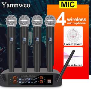 מערכת מיקרופון אלחוטית 4 ערוצים, ניידת, חיבור אוטומטי, טווח 160 רגל, קריוקי, חתונה, די ג'יי, מסיבה, מצגות, כנסייה - Product Image 2