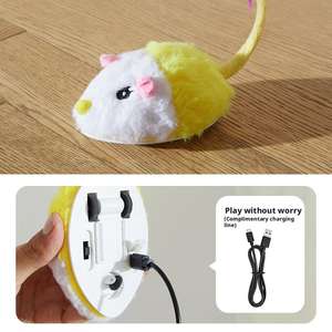 भविष्य में स्मार्ट ध्वनि इलेक्ट्रिक यथार्थवादी प्लश माउस बिल्ली के लिए बिल्ली के वयस्क बिल्लियों के लिए इनडोर स्व-प्ले बोरियत राहत - Product Image 6