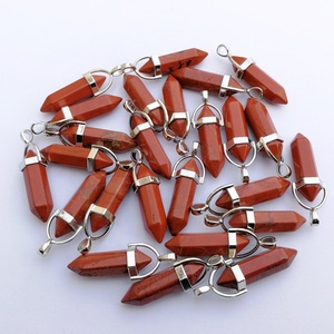 Nature Pierre Perle Pendentifs Bijoux Charmes Hexagonal Pointu Guérison Reiki Chakra <span class=keywords><strong>Pendule</strong></span> Pour DIY Pendentif Collier Fabrication - Product Image 6