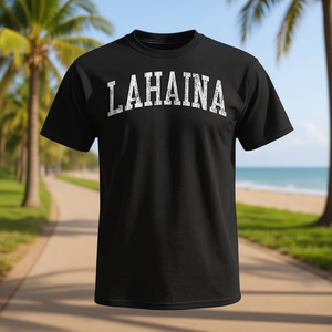 Camiseta deportiva vintage Lahaina, color negro, unisex, talla mediana para adultos - Product Image 3