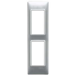 Vimar 2M Wall <b>Switch</b> Plate Silver Technopolymer 5x18cm - Product Image 1