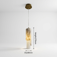Lustre sphérique long en albâtre naturel, lampe suspendue LED pour plafond, petite taille, pour salle à manger, hôtel, villa, projet
