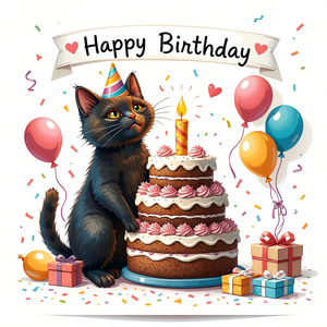 <span class=keywords><strong>Carte</strong></span> d'anniversaire amusante et festive pour les <span class=keywords><strong>amoureux</strong></span> des chats avec conception de bougies soufflantes pour femmes hommes mamans papas - Product Image 3