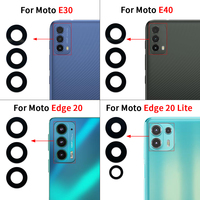 Objectif en verre de caméra arrière pour Moto E40 E32 E30 E22 E22i E20 E13 E7 E7i Power E6 E6i E6S E5 Play E4 Plus Cell Camera Lens Spare Part